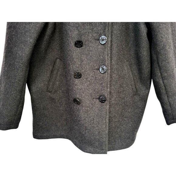 United Stated Pea Jacket Recycled Wool Nautical Peacoat - Picture 5 of 15
